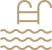 Piscina aquecida <br> com borda infinita <br> no rooftop